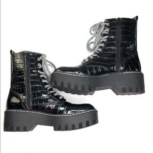 crocodile combat boots